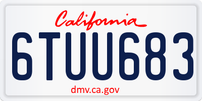 CA license plate 6TUU683
