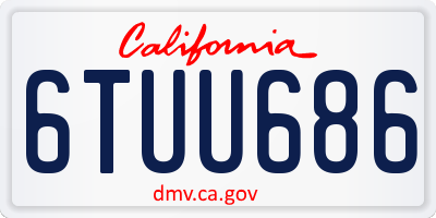 CA license plate 6TUU686