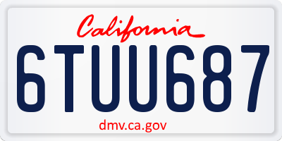 CA license plate 6TUU687