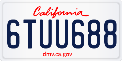CA license plate 6TUU688