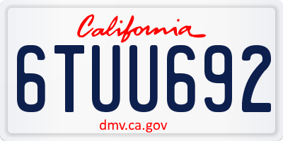 CA license plate 6TUU692
