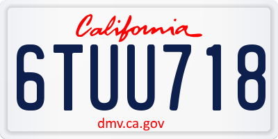 CA license plate 6TUU718