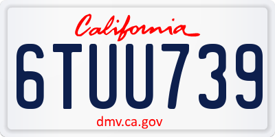 CA license plate 6TUU739