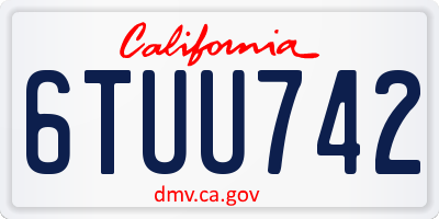 CA license plate 6TUU742