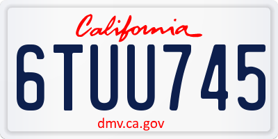 CA license plate 6TUU745