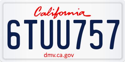 CA license plate 6TUU757