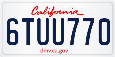 CA license plate 6TUU770