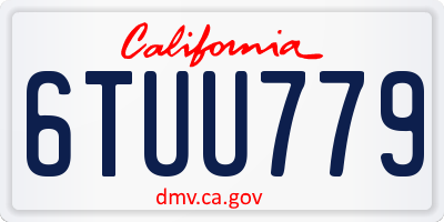 CA license plate 6TUU779