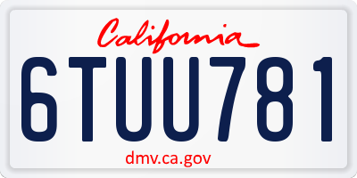 CA license plate 6TUU781