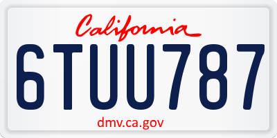 CA license plate 6TUU787