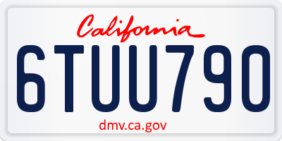 CA license plate 6TUU790