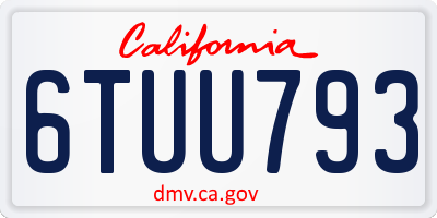 CA license plate 6TUU793