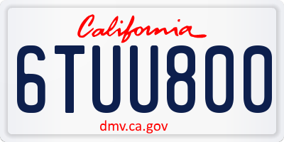 CA license plate 6TUU800