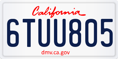 CA license plate 6TUU805