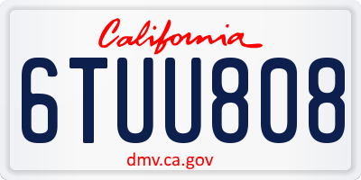 CA license plate 6TUU808