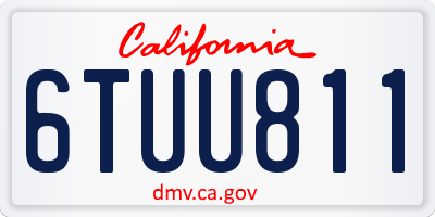 CA license plate 6TUU811