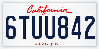 CA license plate 6TUU842