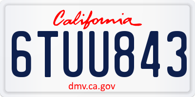 CA license plate 6TUU843
