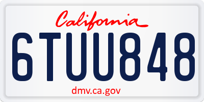 CA license plate 6TUU848