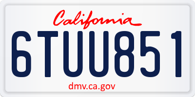 CA license plate 6TUU851