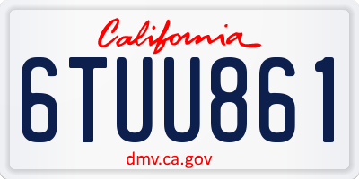 CA license plate 6TUU861