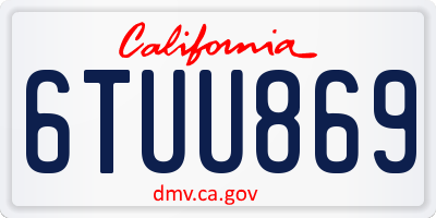 CA license plate 6TUU869