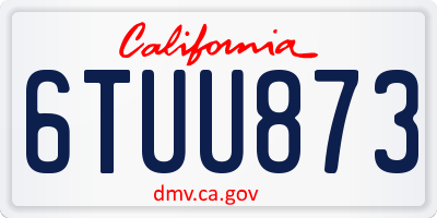 CA license plate 6TUU873