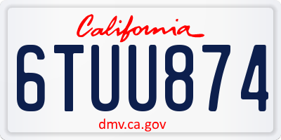 CA license plate 6TUU874