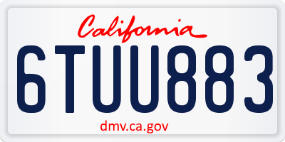 CA license plate 6TUU883