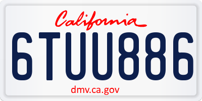CA license plate 6TUU886