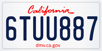 CA license plate 6TUU887
