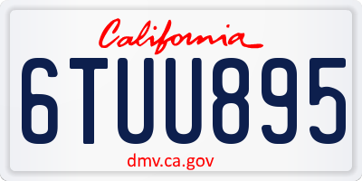 CA license plate 6TUU895