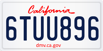 CA license plate 6TUU896