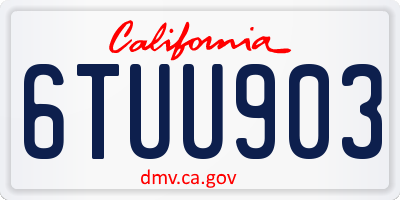 CA license plate 6TUU903