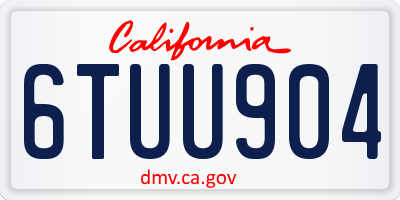 CA license plate 6TUU904