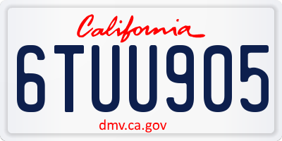 CA license plate 6TUU905