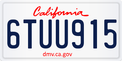 CA license plate 6TUU915