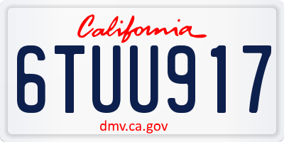 CA license plate 6TUU917