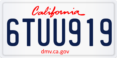 CA license plate 6TUU919