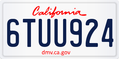CA license plate 6TUU924
