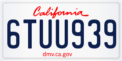CA license plate 6TUU939