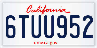 CA license plate 6TUU952