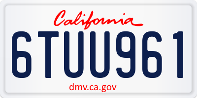 CA license plate 6TUU961