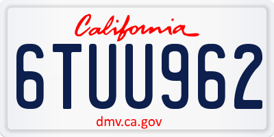 CA license plate 6TUU962