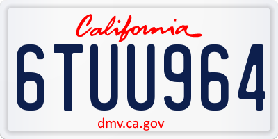 CA license plate 6TUU964