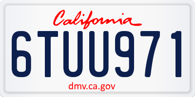 CA license plate 6TUU971