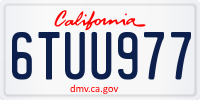CA license plate 6TUU977