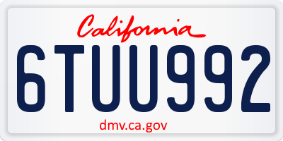 CA license plate 6TUU992