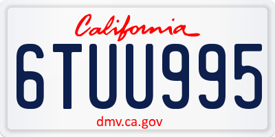 CA license plate 6TUU995