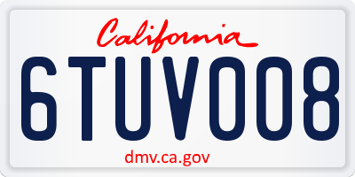 CA license plate 6TUV008